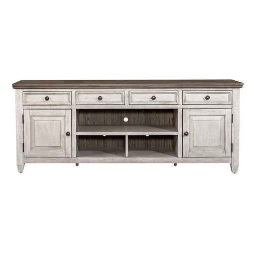 Liberty Heartland 76" Tile TV Console in Antique White - Furniture 4 Less (Jacksonville, NC)