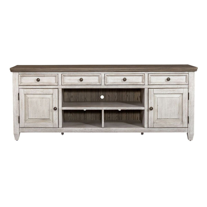 Liberty Heartland 76" Tile TV Console in Antique White - Furniture 4 Less (Jacksonville, NC)