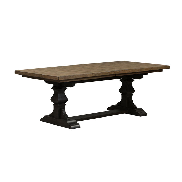 Harvest Home 5 Piece Trestle Table Set - Furniture 4 Less (Jacksonville, NC)