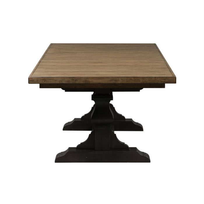 Liberty Furniture Harvest Home Trestle Dining Table in Chalkboard - Furniture 4 Less (Jacksonville, NC)