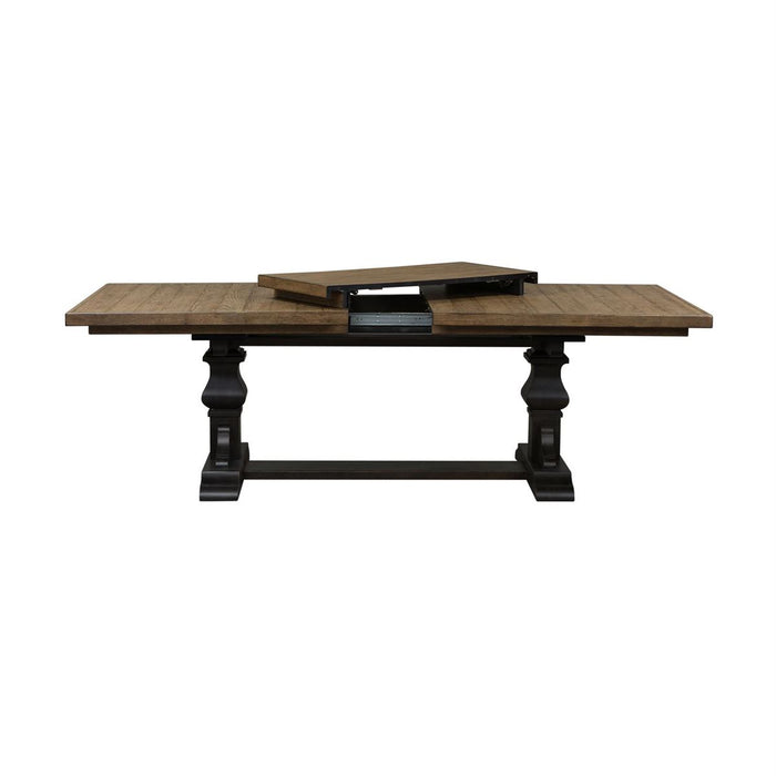 Liberty Furniture Harvest Home Trestle Dining Table in Chalkboard - Furniture 4 Less (Jacksonville, NC)