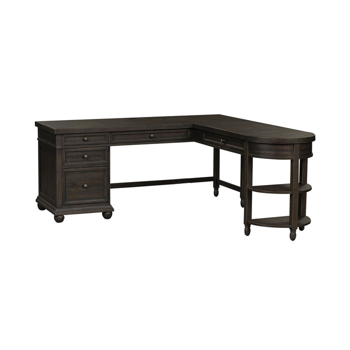 Harvest Home L Shaped Desk Set - Furniture 4 Less (Jacksonville, NC)