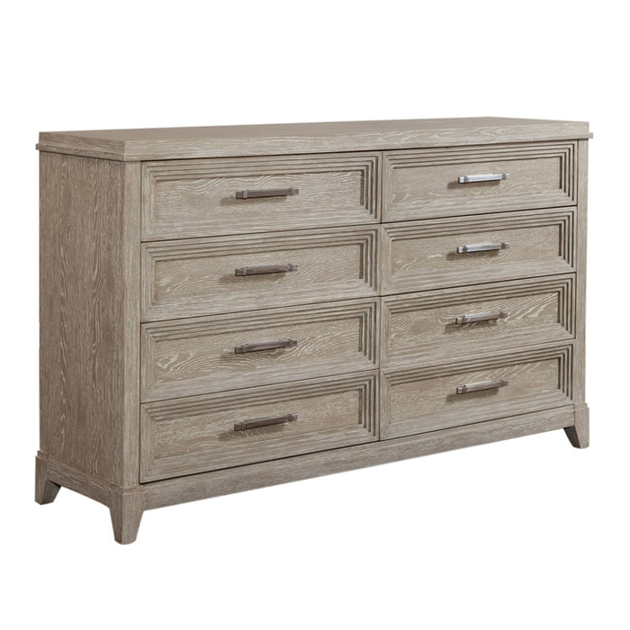 Belmar 8 Drawer Dresser in Washed Taupe and Silver Champagne - Furniture 4 Less (Jacksonville, NC)