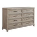Belmar 8 Drawer Dresser in Washed Taupe and Silver Champagne - Furniture 4 Less (Jacksonville, NC)
