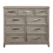 Belmar 9 Drawer Bureau Dresser in Washed Taupe and Silver Champagne - Furniture 4 Less (Jacksonville, NC)