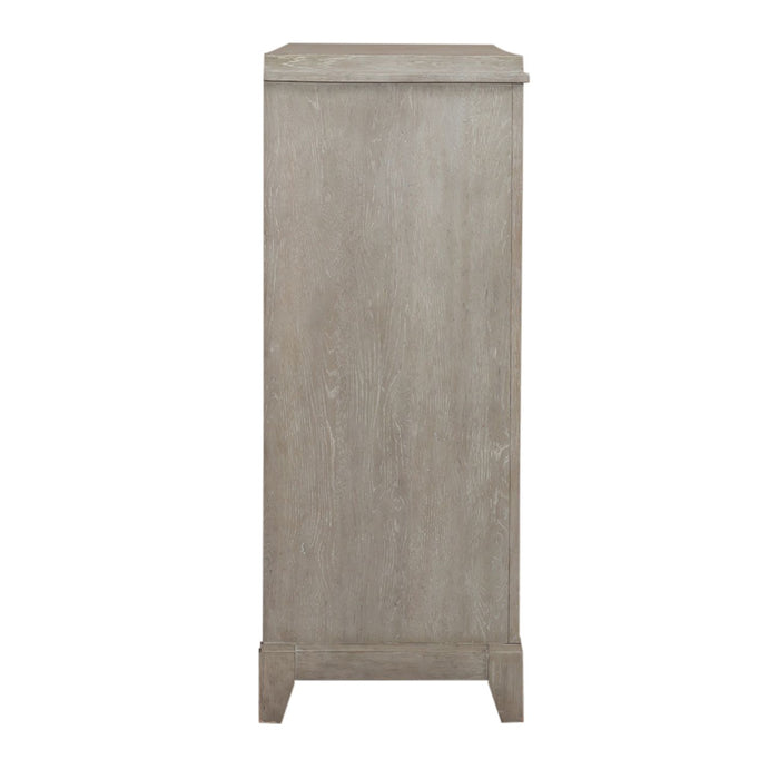 Belmar 9 Drawer Bureau Dresser in Washed Taupe and Silver Champagne - Furniture 4 Less (Jacksonville, NC)
