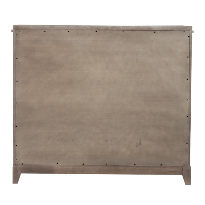 Belmar 9 Drawer Bureau Dresser in Washed Taupe and Silver Champagne - Furniture 4 Less (Jacksonville, NC)