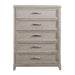 Belmar 5 Drawer Chest in Washed Taupe and Silver Champagne - Furniture 4 Less (Jacksonville, NC)