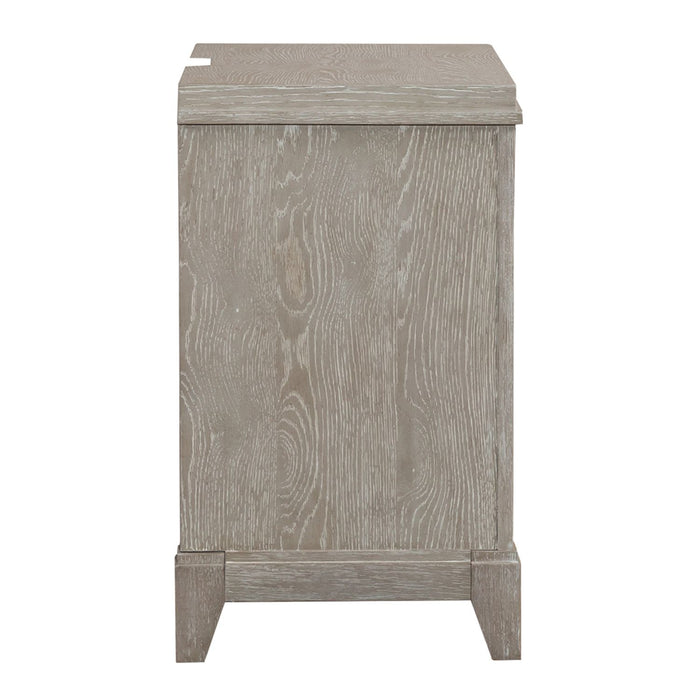 Belmar 3 Drawer Nightstand in Washed Taupe and Silver Champagne - Furniture 4 Less (Jacksonville, NC)