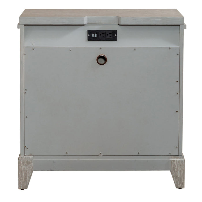 Belmar 3 Drawer Nightstand in Washed Taupe and Silver Champagne - Furniture 4 Less (Jacksonville, NC)