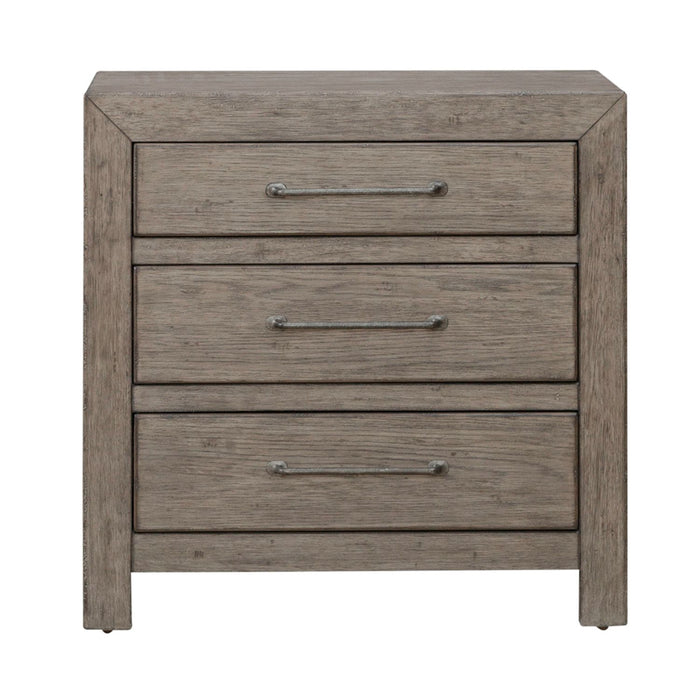 Liberty Furniture Skyview Lodge Nightstand with Charging Station in Cobblestone - Furniture 4 Less (Jacksonville, NC)