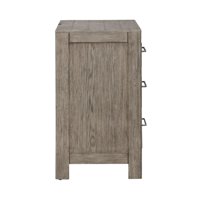 Liberty Furniture Skyview Lodge Nightstand with Charging Station in Cobblestone - Furniture 4 Less (Jacksonville, NC)