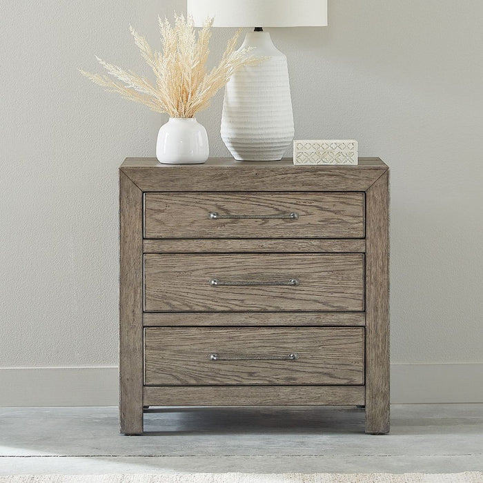 Liberty Furniture Skyview Lodge Nightstand with Charging Station in Cobblestone - Furniture 4 Less (Jacksonville, NC)