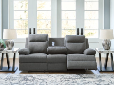 Side-Swipe Reclining Sofa with Drop Down Table - Furniture 4 Less (Jacksonville, NC)