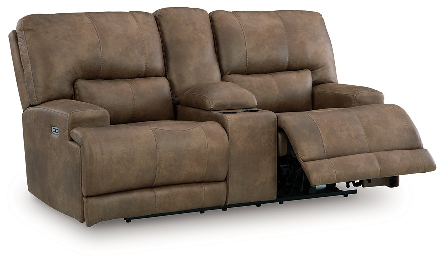 Beckley Place Power Reclining Loveseat with Console - Furniture 4 Less (Jacksonville, NC)