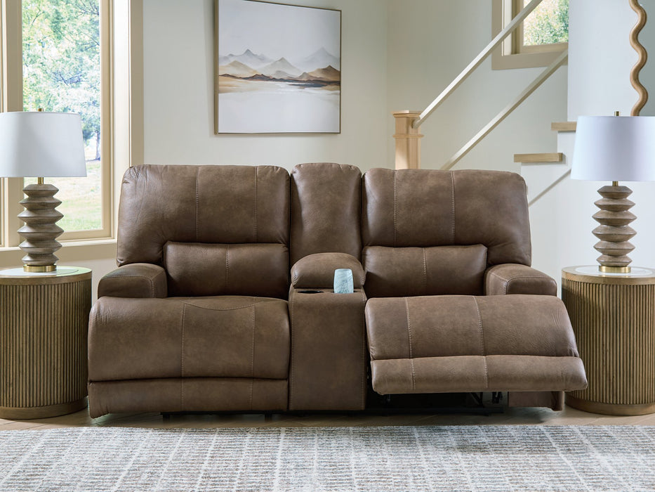 Beckley Place Power Reclining Loveseat with Console - Furniture 4 Less (Jacksonville, NC)