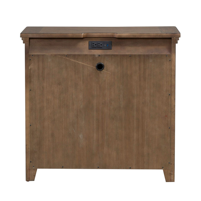 Carolina Park 2 Door Bedside Chest w/ Charging Station - Furniture 4 Less (Jacksonville, NC)