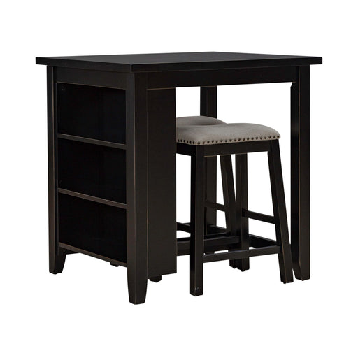 Brook Creek 3 Piece Counter Set - Black - Furniture 4 Less (Jacksonville, NC)