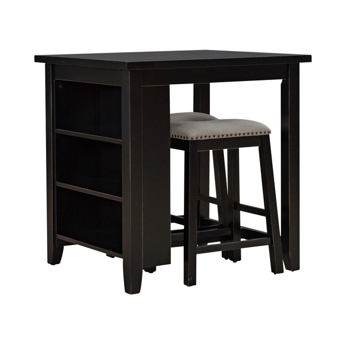 Brook Creek 3 Piece Counter Set - Black - Furniture 4 Less (Jacksonville, NC)