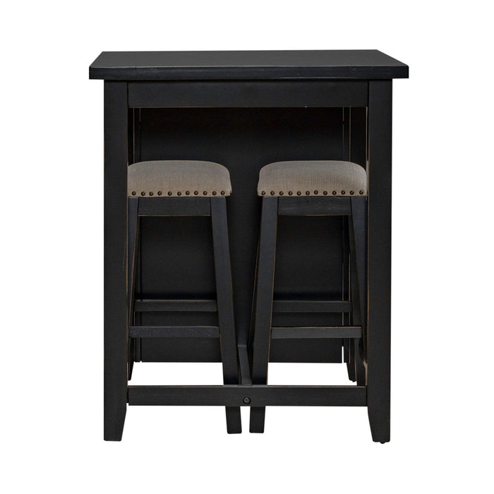 Brook Creek 3 Piece Counter Set - Black - Furniture 4 Less (Jacksonville, NC)