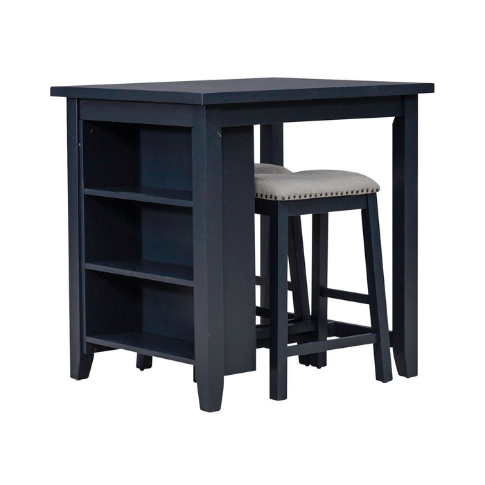 Brook Creek 3 Piece Counter Set - Navy - Furniture 4 Less (Jacksonville, NC)