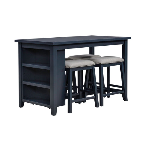 Brook Creek 5 Piece Counter Set- Navy - Furniture 4 Less (Jacksonville, NC)