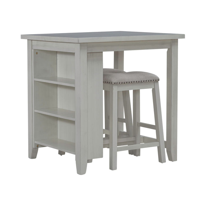 Brook Creek 3 Piece Counter Set - White - Furniture 4 Less (Jacksonville, NC)