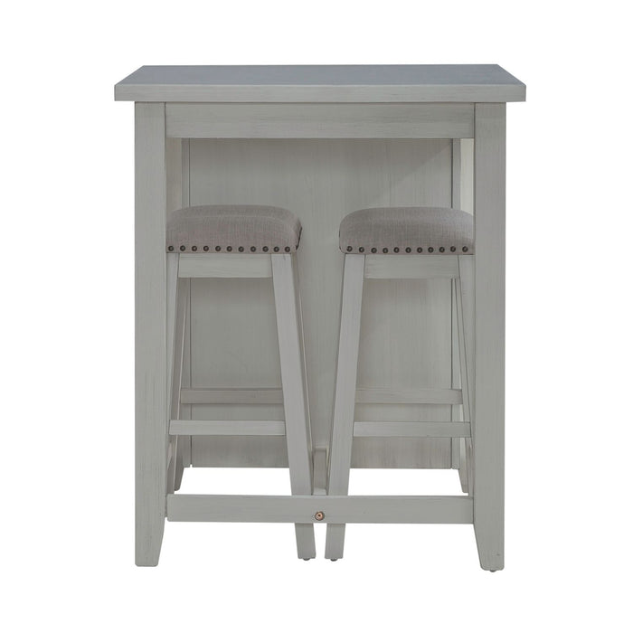 Brook Creek 3 Piece Counter Set - White - Furniture 4 Less (Jacksonville, NC)