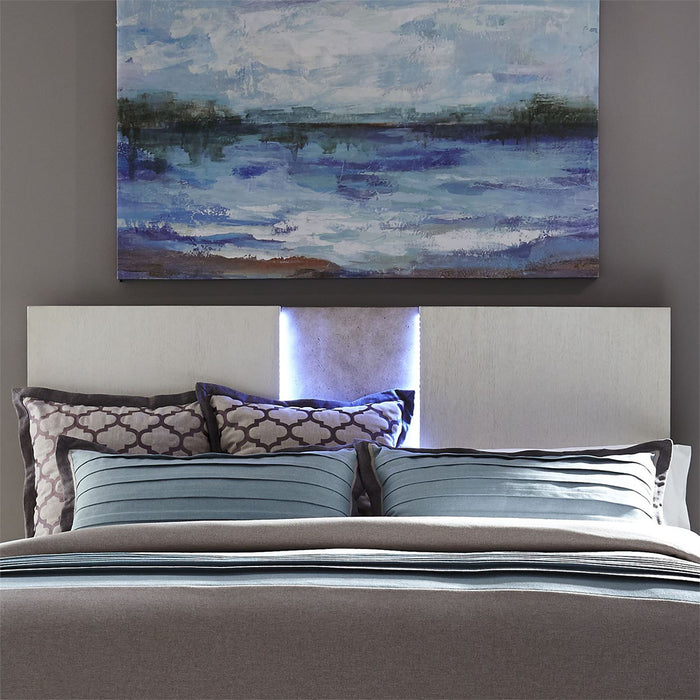 Liberty Furniture Mirage Cal King Travertine Panel Bed in Wirebrushed White - Furniture 4 Less (Jacksonville, NC)