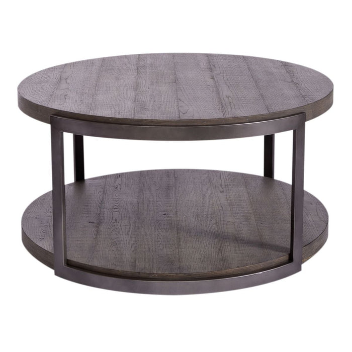 Liberty Furniture Modern View Round Cocktail Table in Gray - Furniture 4 Less (Jacksonville, NC)
