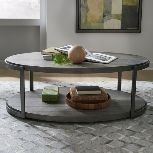 Liberty Furniture Modern View Oval Cocktail Table in Gray - Furniture 4 Less (Jacksonville, NC)