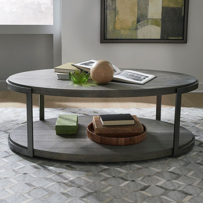 Liberty Furniture Modern View Oval Cocktail Table in Gray - Furniture 4 Less (Jacksonville, NC)