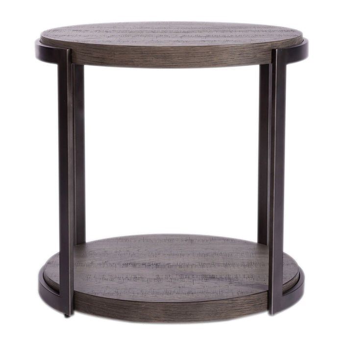 Modern View Round End Table in Gray - Furniture 4 Less (Jacksonville, NC)