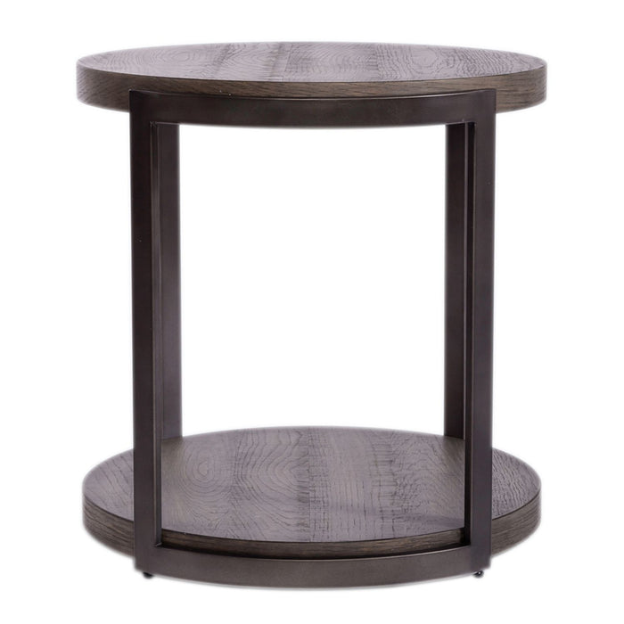 Modern View Round End Table in Gray - Furniture 4 Less (Jacksonville, NC)