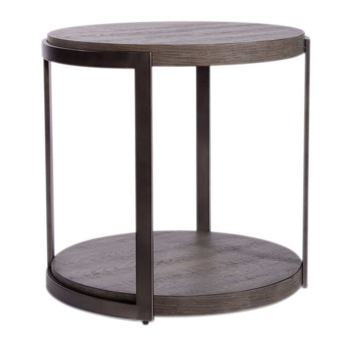 Modern View Round End Table in Gray - Furniture 4 Less (Jacksonville, NC)
