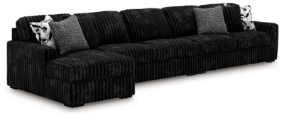 Midnight-Madness Sectional with Chaise - Furniture 4 Less (Jacksonville, NC)