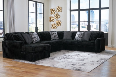 Midnight-Madness Sectional with Chaise - Furniture 4 Less (Jacksonville, NC)