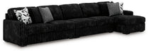 Midnight-Madness Sectional with Chaise - Furniture 4 Less (Jacksonville, NC)