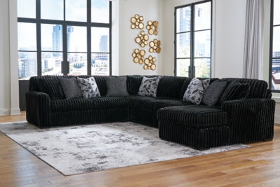 Midnight-Madness Sectional with Chaise - Furniture 4 Less (Jacksonville, NC)