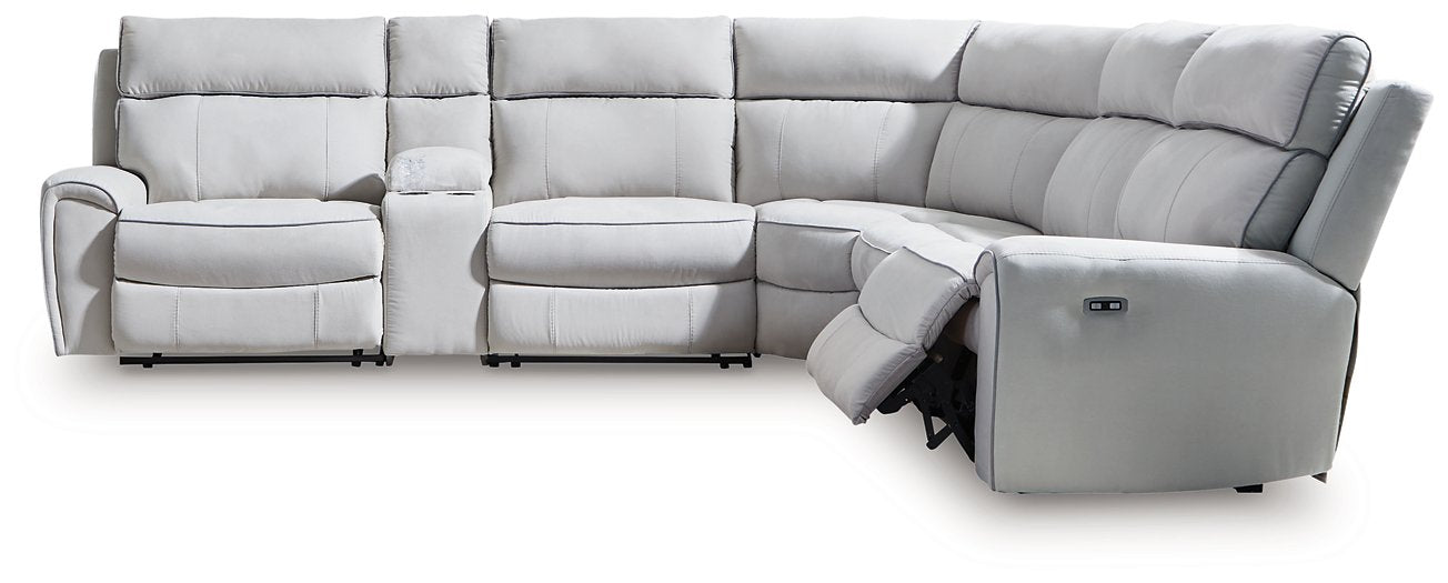Social Pointe Reclining Sectional with Storage Console - Furniture 4 Less (Jacksonville, NC)