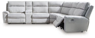 Social Pointe Reclining Sectional with Storage Console - Furniture 4 Less (Jacksonville, NC)