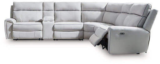 Social Pointe Reclining Sectional with Storage Console - Furniture 4 Less (Jacksonville, NC)