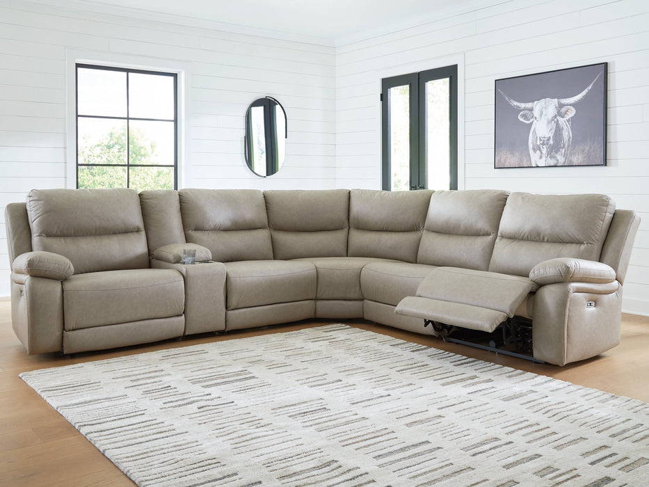 Narwhal Place Reclining Sectional with Storage Console - Furniture 4 Less (Jacksonville, NC)