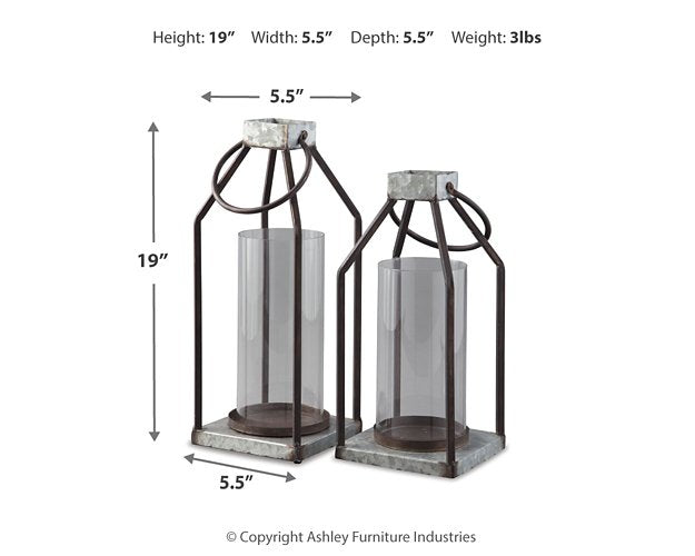 Diedrick Lantern (Set of 2) - Furniture 4 Less (Jacksonville, NC)