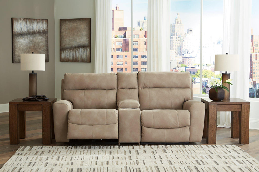 Next-Gen DuraPella Power Reclining Sectional Loveseat with Console - Furniture 4 Less (Jacksonville, NC)