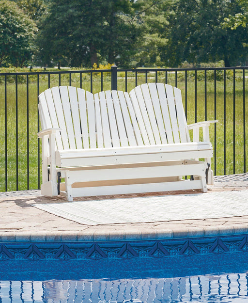 Hyland wave Outdoor Glider Loveseat - Furniture 4 Less (Jacksonville, NC)