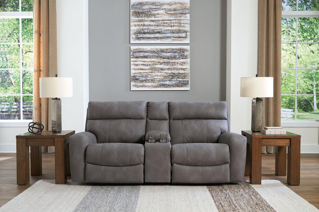 Next-Gen DuraPella Power Reclining Sectional Loveseat with Console - Furniture 4 Less (Jacksonville, NC)
