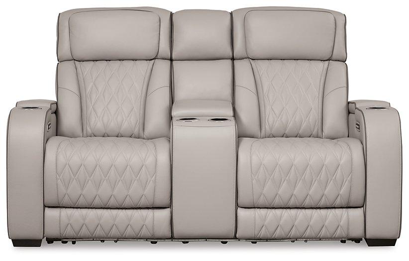 Boyington Power Reclining Loveseat with Console - Furniture 4 Less (Jacksonville, NC)