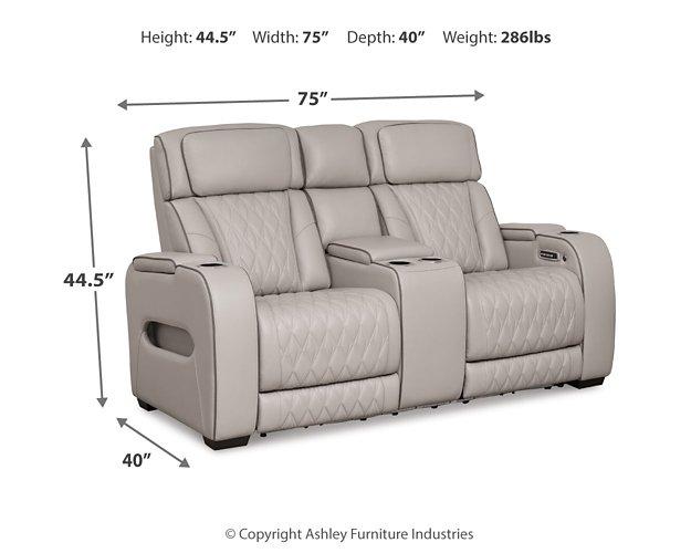 Boyington Power Reclining Loveseat with Console - Furniture 4 Less (Jacksonville, NC)