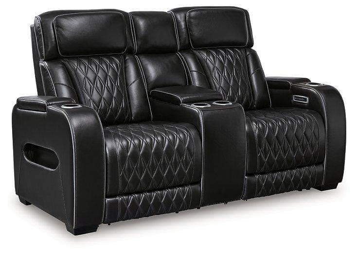Boyington Power Reclining Loveseat with Console - Furniture 4 Less (Jacksonville, NC)